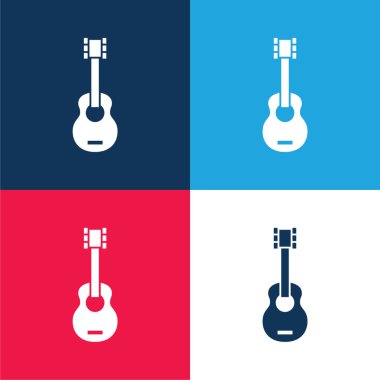 Akustik Gitar Mavi ve Kırmızı Minimum Renk Simgesi