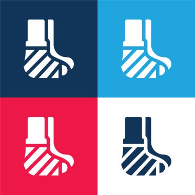 Bandage blue and red four color minimal icon set clipart