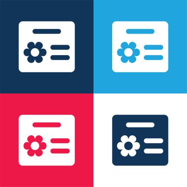 Doğum günü kartı mavi ve kırmızı En az dört renk simgesi