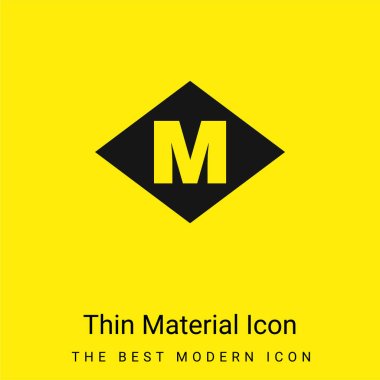 Barcelona Metro Logo minimal bright yellow material icon clipart