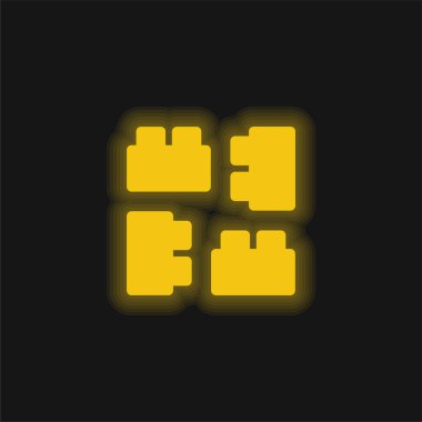 Parlayan sarı neon simgesini engeller