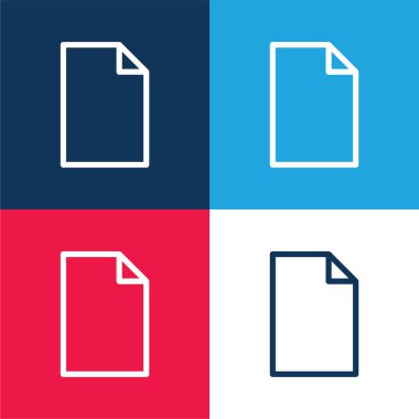 Boş kağıt mavi ve kırmızı dört renk en az simge kümesi