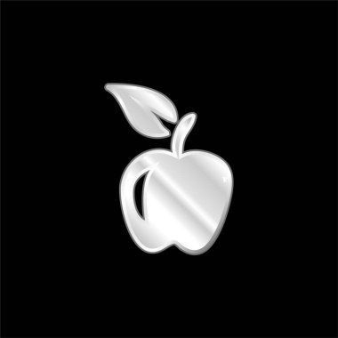 Apple Hand Çekilmiş gümüş kaplama metalik simge