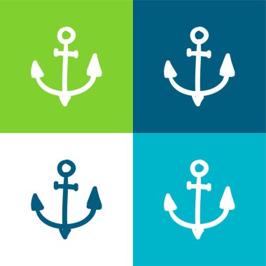 Anchor Düz 4 renk en küçük simge kümesi