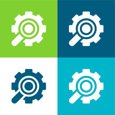 Analiz Düz 4 renk simgesi kümesi