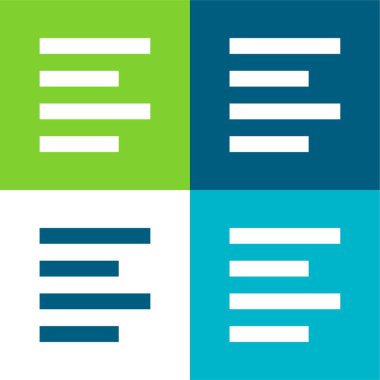 Sol Düz 4 renk simgesini hizala