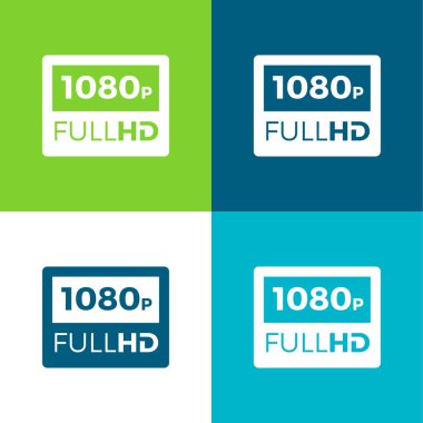 1080p Tam HD Düz 4 renk minimal simgesi