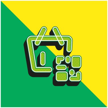 Barkod Yeşil ve Sarı Modern 3D vektör simgesi logosu