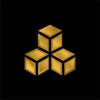 3d altın kaplama metalik simge veya logo vektörü