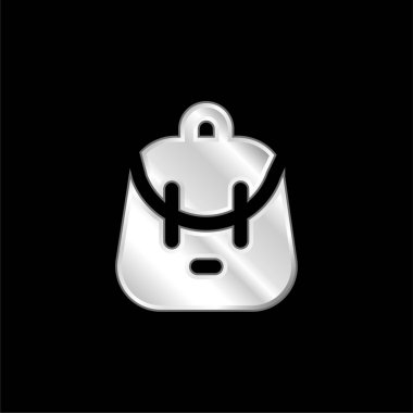 Sırt çantasında gümüş kaplama metalik simge