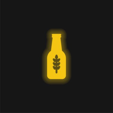 Bira sarısı parlak neon simgesi