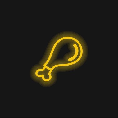 Kuş Kısmı Et Eli Taslak Sarı Parlak Neon simgesi