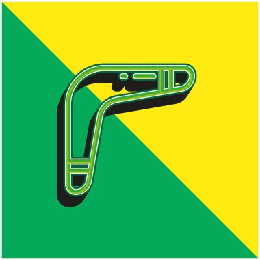 Boomerang Green and yellow modern 3d vector icon logo clipart