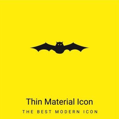 Bat With Extended Wings In Frontal View minimal bright yellow material icon clipart