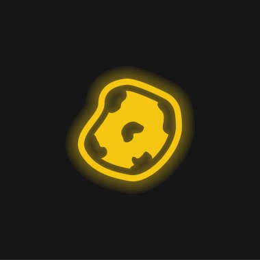 Asteroit sarı parlayan neon simgesi