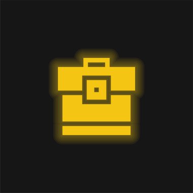 Evrak çantası sarı parlak neon simgesi