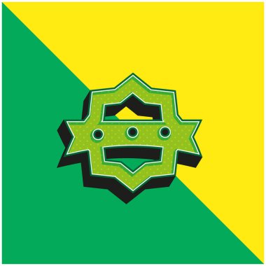 Ödül Yeşil ve Sarı Modern 3D vektör simgesi