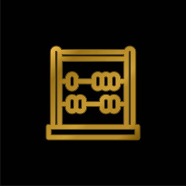 Standart altın kaplamalı metalik simge veya logo vektörlü abaküs