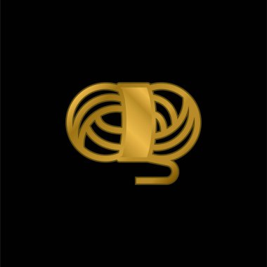 Yün altın kaplama metal ikon veya logo vektörü topu