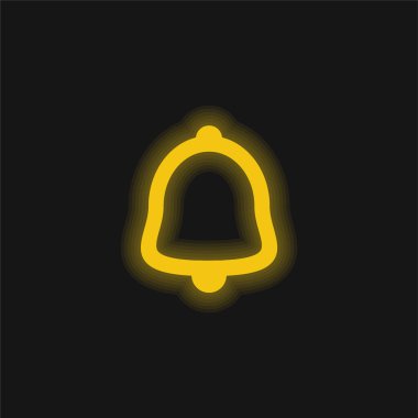 Alarm Çanı Dış Hattı Sarı Parlak Neon simgesi