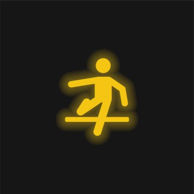 Atletin sarı parlak neon simgesi