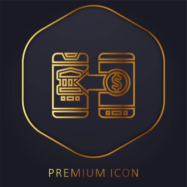 Banka altın hat premium logosu veya simgesi