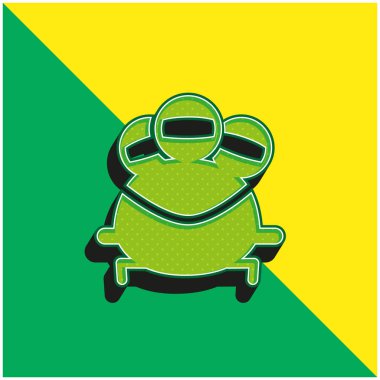 Bobsleigh Olimpik Spor Yeşili ve sarı 3D vektör simgesi logosu
