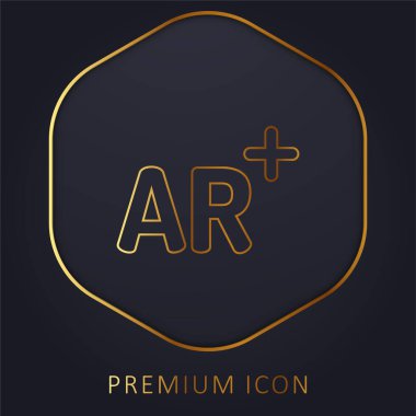 Augmented Reality golden line premium logo or icon clipart