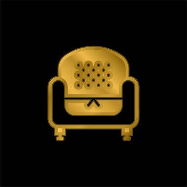 Koltuk altın kaplama metalik simge veya logo vektörü