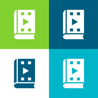 Audiobook Düz 4 renk en küçük simge seti