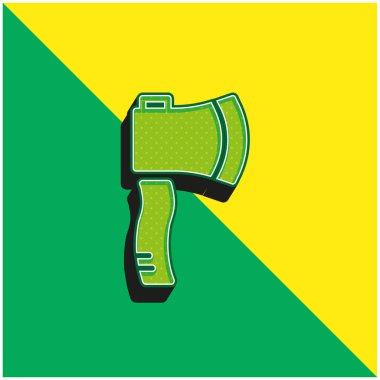 Axe Green ve sarı modern 3d vektör simgesi logosu