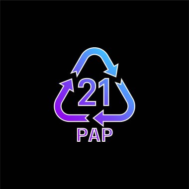 21 PAP mavi eğimli vektör simgesi