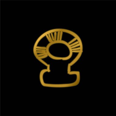 Bebek Çıngıraklı El Çekim Aracı Altın kaplama metal simge veya logo vektörü