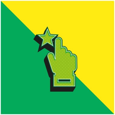 Takdir Yeşil ve Sarı Modern 3D vektör simgesi logosu