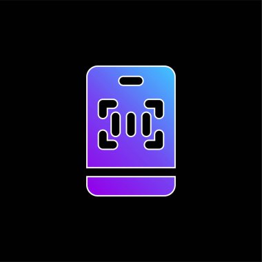 Barkod mavi gradyan vektör simgesi