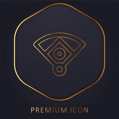 Baseball Diamond golden line premium logo or icon clipart