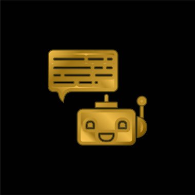 Bot altın kaplamalı metalik simge veya logo vektörü
