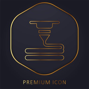 3d Yazıcı Altın Satır prim logosu veya simgesi