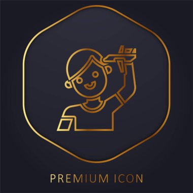 Altın çizgili erkek logosu veya simgesi