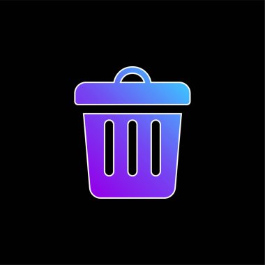 Çöp kutusu mavi gradyan vektör simgesi