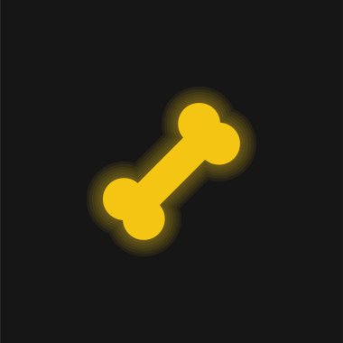 Kemik sarısı parlak neon simgesi