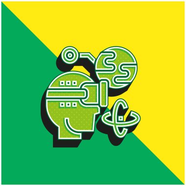 Artırılmış Gerçeklik Yeşil ve Sarı Modern 3D vektör simgesi logosu