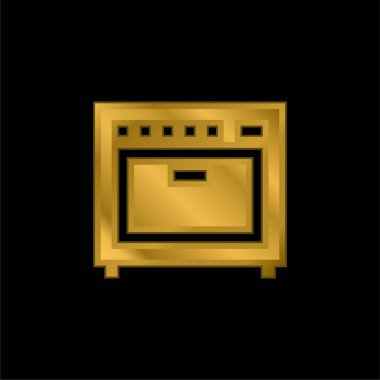 Yükseltici altın kaplama metalik simge veya logo vektörü