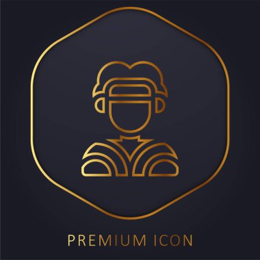 Aborjin altın çizgisi prim logosu veya simgesi
