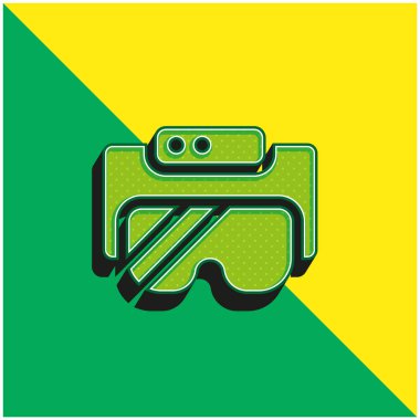 Ar Gözlük Yeşil ve Sarı 3D vektör simgesi logosu