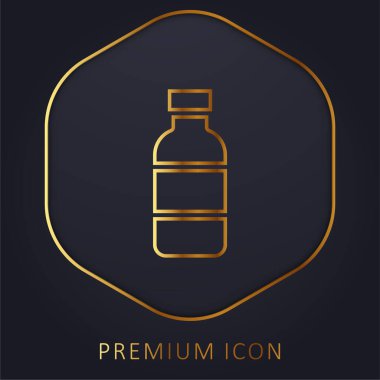 Şişe altın çizgisi prim logosu veya simgesi