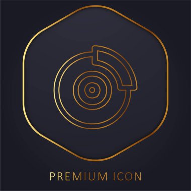 Fren Diski altın çizgi premium logosu veya simgesi