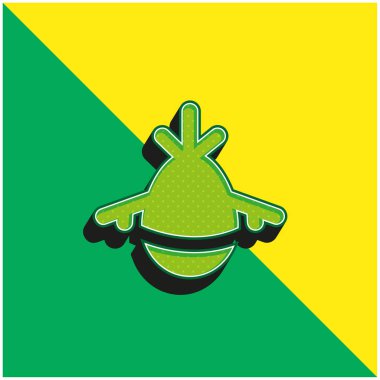 Uçak Yeşil ve Sarı Modern 3D vektör simgesi logosu