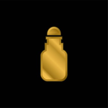 Banyo Şişe altın kaplama metalik ikon veya logo vektörü