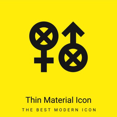 Biphobia minimal bright yellow material icon clipart